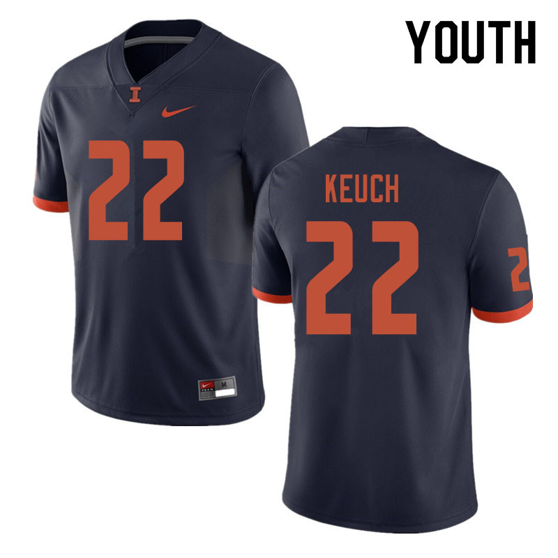 Youth #22 Kyle Keuch Illinois Fighting Illini College Football Jerseys Sale-Navy